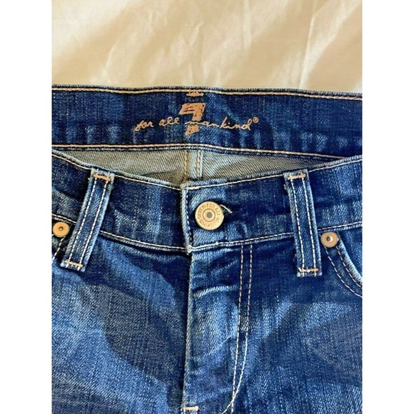 Seven 7 For All Mankind Denim Jeans Women's Size 29” Waist Cropped, Preowned - Picture 5 of 12